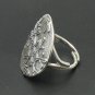 STERLING SILVER RING HUGE SNOWFLAKE 925 ADJUSTABLE SIZE