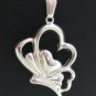 STERLING SILVER PENDANT SOLID 925 BUTTERFLY HEART NEW
