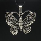 STERLING SILVER PENDANT FILIGREE BUTTERFLY SOLID 925