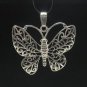 STERLING SILVER PENDANT FILIGREE BUTTERFLY SOLID 925