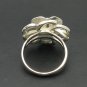 STERLING SILVER RING SOLID 925 FLOWER SIZE H-T OXIDIZED