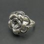 STERLING SILVER RING SOLID 925 FLOWER SIZE H-T OXIDIZED