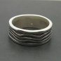 STERLING SILVER RING BAND WAVE BIKER SIZE T-X SOLID 925