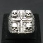 SOLID STERLING SILVER RING 925 HEAVY SKULL CROSS NEW SIZE N - Z ++