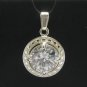 STYLISH STERLING SILVER PENDANT 12 MM CUBIC ZIRCONIA PE000326 SOLID EMPRESS
