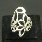 STYLISH STERLING SILVER RING SOLID 925 FLOWER NEW SIZE H - T