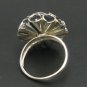 STERLING SILVER RING HUGE FLOWER 925 SIZE H - T SOLID