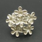 STERLING SILVER RING FLOWER 925 NEW SIZE J - T QUALITY