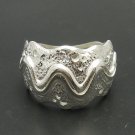 STYLISH STERLING SILVER RING BAND WAVE 925 NEW SIZE J-T