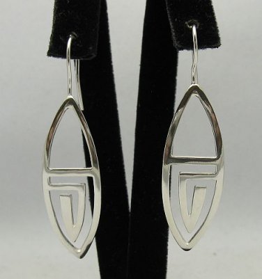 STYLISH LONG STERLING SILVER EARRINGS 925 NEW E000163 EMPRESS SOLID