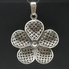 STERLING SILVER PENDANT FLOWER BIG 925 NEW PERFECT PE000235 SOLID EMPRESS