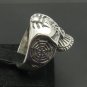 SOLID STERLING SILVER RING 925 SKULL SPIDER WEB BIKER GOTHIC SIZE N - Z ++
