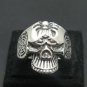 SOLID STERLING SILVER RING 925 SKULL SPIDER WEB BIKER GOTHIC SIZE N - Z ++