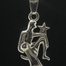 STERLING SILVER PENDANT CHARM ZODIAC SIGN AQUARIUS 925