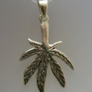 STYLISH STERLING SILVER PENDANT SOLID 925 CHARM CANNABIS NEW