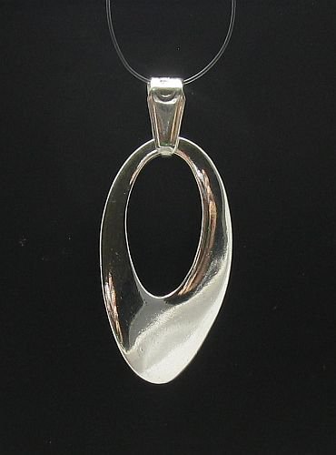 STYLISH STERLING SILVER PENDANT SOLID 925 ELLIPSE NEW