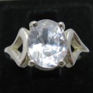 STYLISH STERLING SILVER RING SOLID 925 WITH 7x9 MM OVAL CZ NEW SIZE G-T EMPRESS
