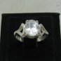 STYLISH STERLING SILVER RING SOLID 925 WITH 7x9 MM OVAL CZ NEW SIZE G-T EMPRESS