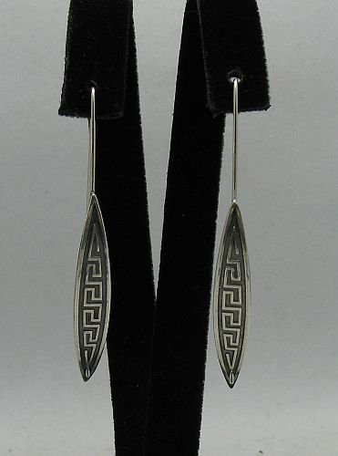STYLISH STERLING SILVER 925 LONG EARRINGS NEW E000331 EMPRESS SOLID