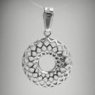 STERLING SILVER PENDANT SOLID 925 CIRCLE PE000835 EMPRESS