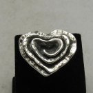 STERLING SILVER RING FLOWER HEART 925 SIZE G - V NEW SOLID