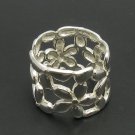 STERLING SILVER RING BAND FLOWER SIZE N-R NEW 925 SOLID
