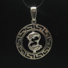 STERLING SILVER PENDANT CHARM ZODIAC SIGN PISCES 925