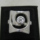 STYLISH STERLING SILVER RING SOLID 925 SPIRAL CZ NEW SIZE G - V R001179 EMPRESS