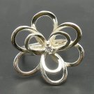 STERLING SILVER RING HUGE FLOWER CZ 925 NEW SIZE H - T