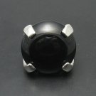 STERLING SILVER RING SOLID 925 HUGE BLACK ONYX NEW