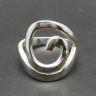 STYLISH STERLING SILVER RING SPIRAL 925 NEW SIZE H - V