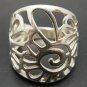 STERLING SILVER RING SOLID 925 FLOWER BAND NEW SIZE J - T EMPRESS