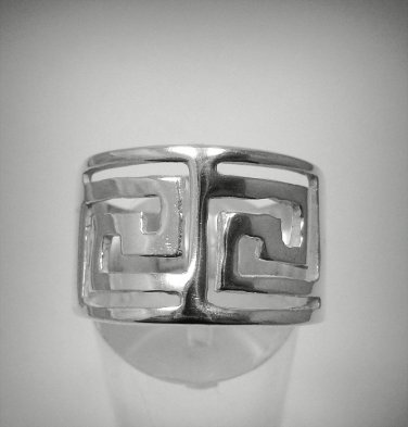 STERLING SILVER RING SOLID 925 MEANDER BAND NEW SIZE H - X R001255 EMPRESS