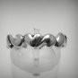 STERLING SILVER RING SOLID 925 HEART SWOOSH BAND NEW SIZE G - T