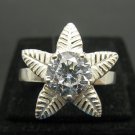 STYLISH STERLING SILVER RING SOLID 925 FLOWER CZ NEW