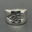 STERLING SILVER RING BAND SOLID 925 BIKER NEW SIZE J-V