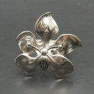STERLING SILVER RING FLOWER 925 NEW SIZE H - T HANDMADE