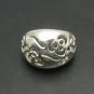 STERLING SILVER RING BAND FLOWER SIZE J - T NEW 925