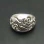 STERLING SILVER RING BAND FLOWER SIZE J - T NEW 925