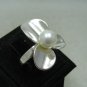STYLISH STERLING SILVER RING SOLID 925 FLOWER 8mm PEARL SIZE G-Z R001145 EMPRESS