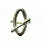 STYLISH STERLING SILVER RING ELLIPSE SOLID 925 NEW SIZE G - V R001322 EMPRESS