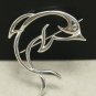 STYLISH STERLING SILVER BROOCH DOLPHIN SOLID 925 NEW