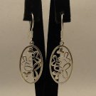 STERLING SILVER EARRINGS SOLID 925 FLOWERS ELLIPSE NEW E000197 EMPRESS