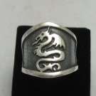 STERLING SILVER RING BAND 925 DRAGON BIKER SIZE P - X