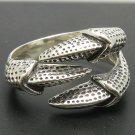 STERLING SILVER RING DRAGON CLAWS BIKER 925 SIZE V-Z