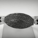 STERLING SILVER BRACELET PRAYER PADRE NOSTRO 925 NATURAL LEATHER