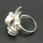 STERLING SILVER RING FLOWER PEARL 925 NEW SIZE H - T