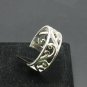 STYLISH STERLING SILVER RING FLOWER LEAF BAND SOLID 925 NEW SIZE H - T