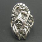 STERLING SILVER RING SKULL DEATH BIKER GOTHIC SIZE P-X