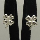 STYLISH STERLING SILVER EARRINGS SOLID 925 CLOVER NEW